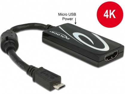 Adaptor MHL 3.0 la High Speed HDMI 4K Ultra-HD si RCP, Delock 65643